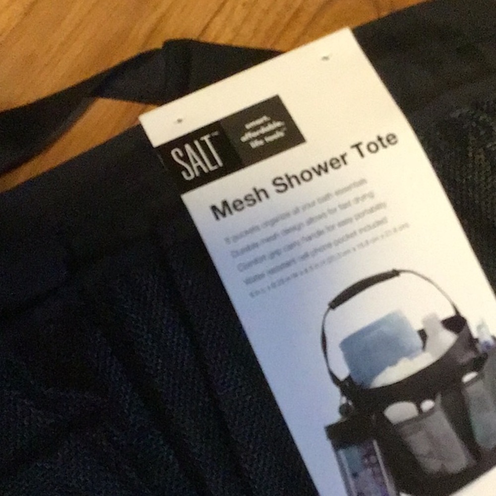 SALT shower caddy black mesh